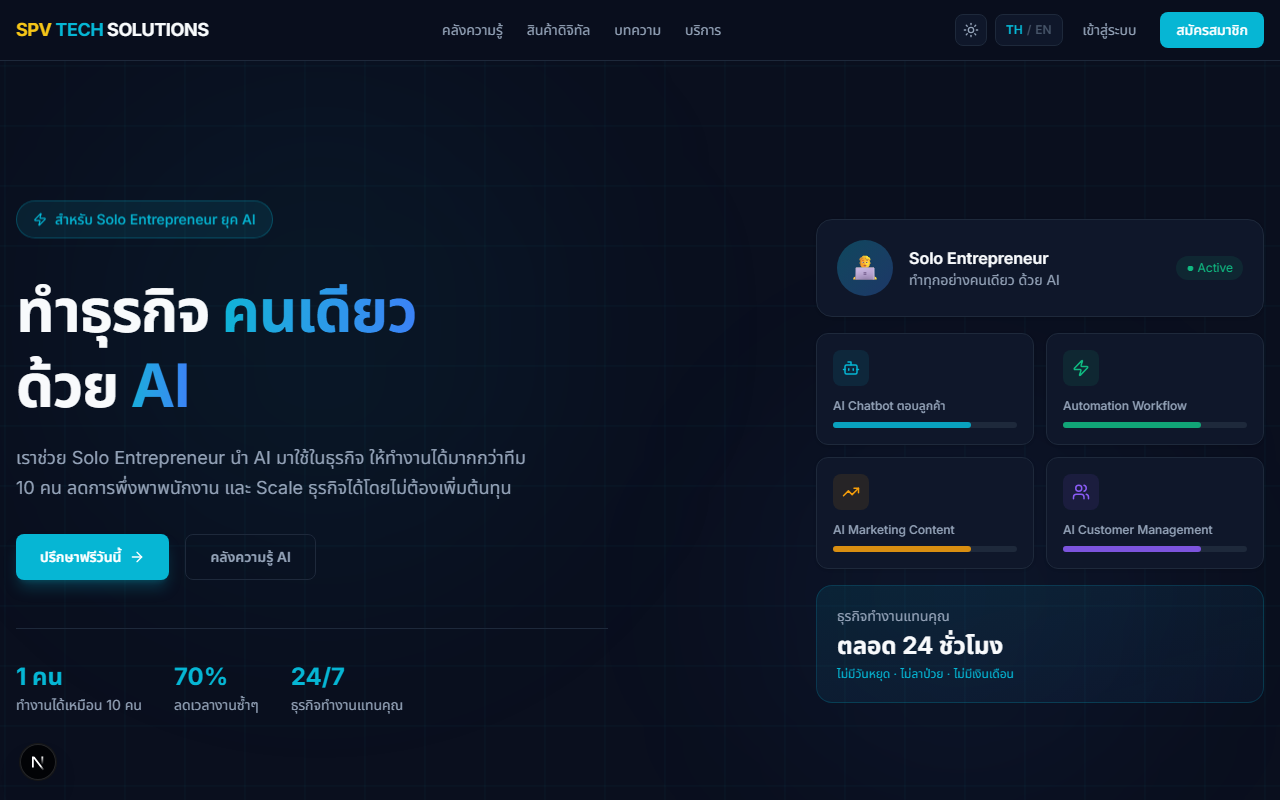 SPV Tech Solutions — เว็บไซต์สร้างด้วย AI Tools